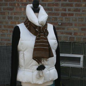 CREAM PUFFER VEST CINCH AT WAIST BY I.N.C. M